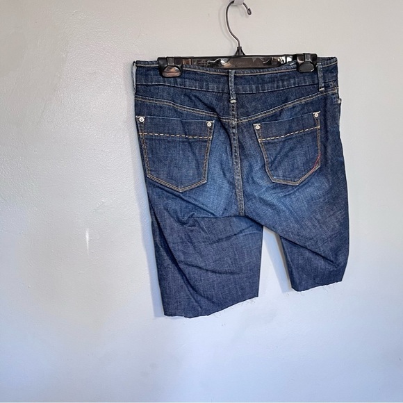 Banana Republic Denim Bermuda Raw Cut Hem Shorts Blue Small Medium 6 - Picture 10 of 12